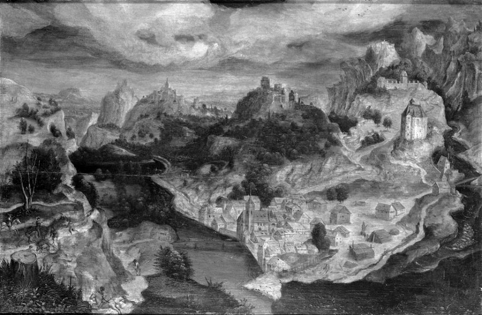 Anonymous - Dorp in een bergdal - SA 21709 - Amsterdam Museum