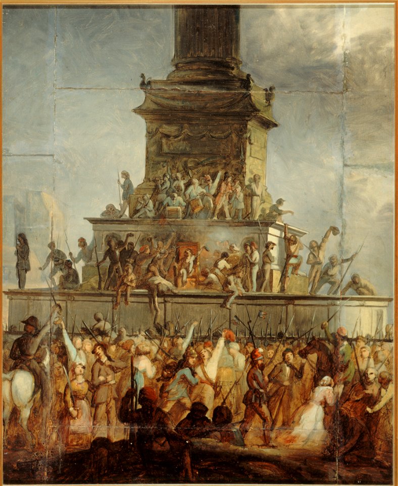 Anonymous - Embrasement du trône de Louis-Philippe, place de la Bastille, le 24 février 1848. - P1568 - Musée Carnavalet
