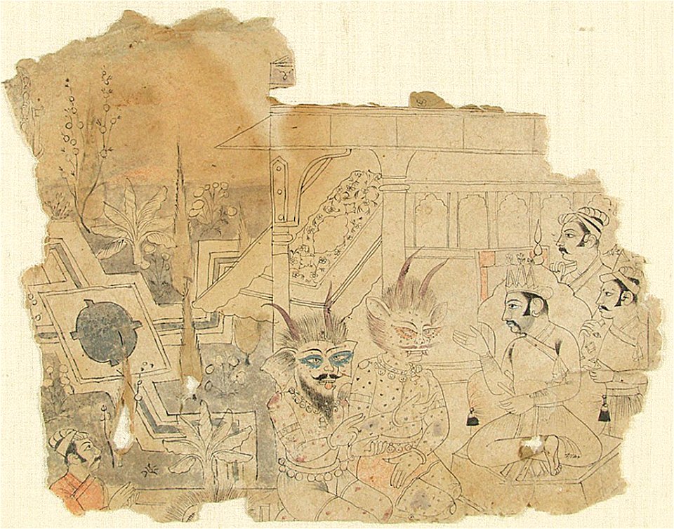 Anonymous - Demons Before Kamsa, preparatory drawing for the Kota Bhagavata Purana - 2009.202.49 - Arthur M. Sackler Museum