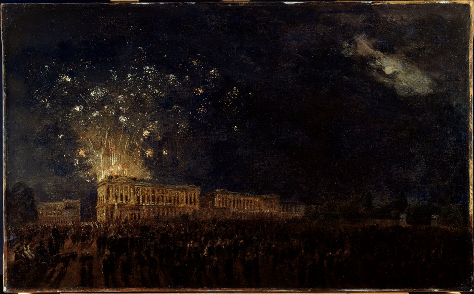 Anonymous - Feu d'artifice tiré à l'occasion de la naissance du Duc de Normandie - P83 - Musée Carnavalet