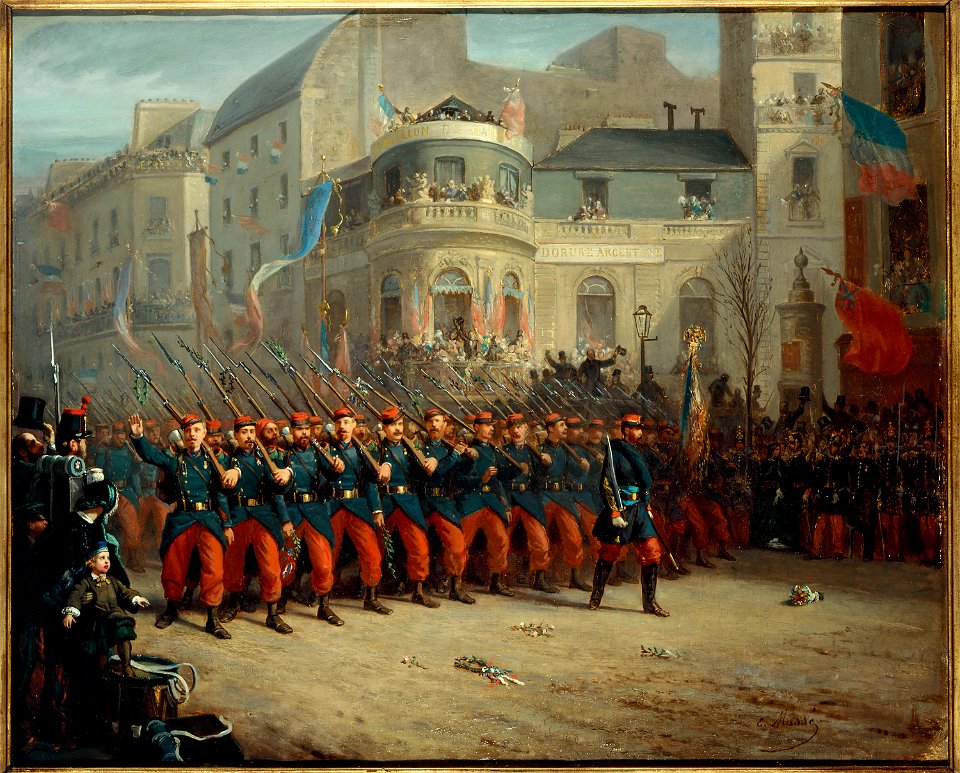 Anonymous - Défilé sur le boulevard des Italiens, des troupes de l'armée de Crimée, le 29 décembre 1855 - P470 - Musée Carnavalet