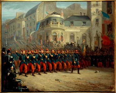Anonymous - Défilé sur le boulevard des Italiens, des troupes de l'armée de Crimée, le 29 décembre 1855 - P470 - Musée Carnavalet