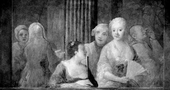 Anonymous - Fashionable Figures, with Two Women Holding Fans - 1925.1682a - Art Institute of Chicago