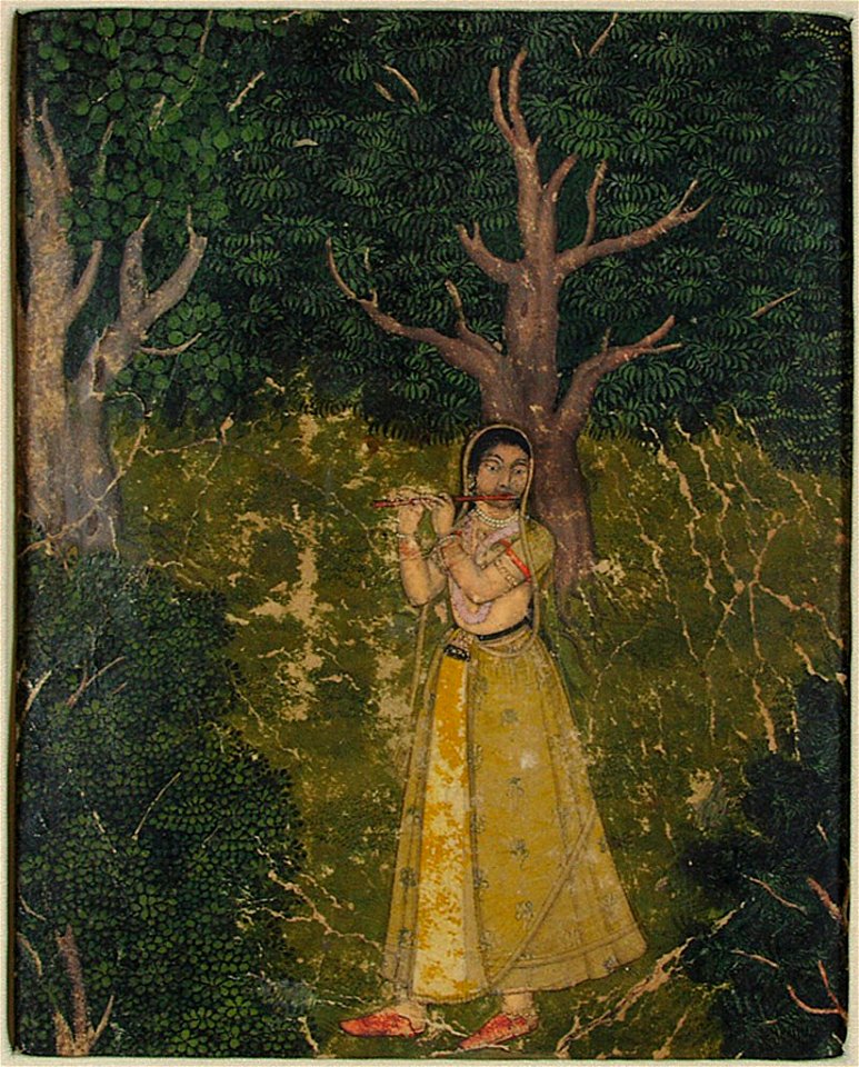Anonymous - Female Musician playing the flute in the woods - 1955.4 - Arthur M. Sackler Museum