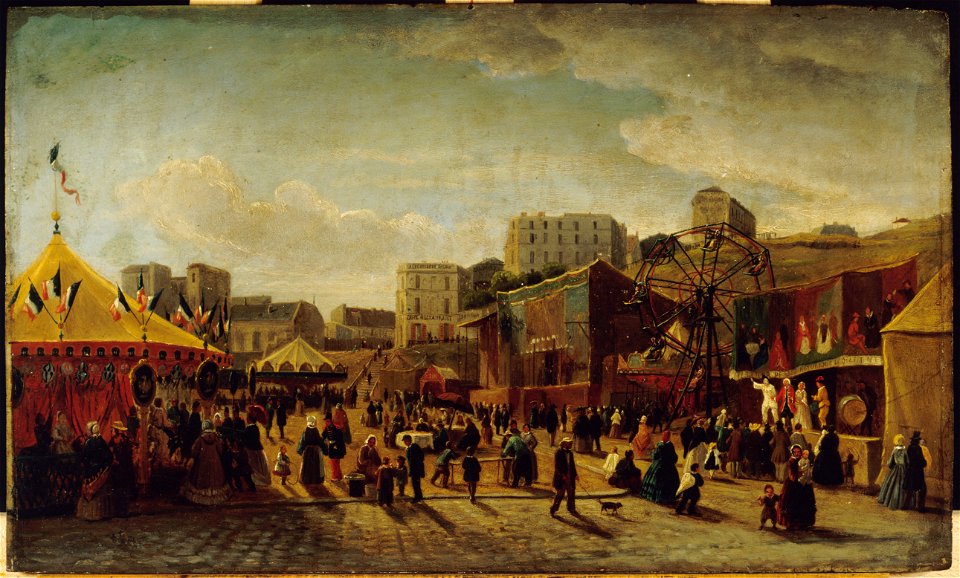 Anonymous - Fête foraine, place Saint-Pierre, à Montmartre, en 1861 - P1577 - Musée Carnavalet