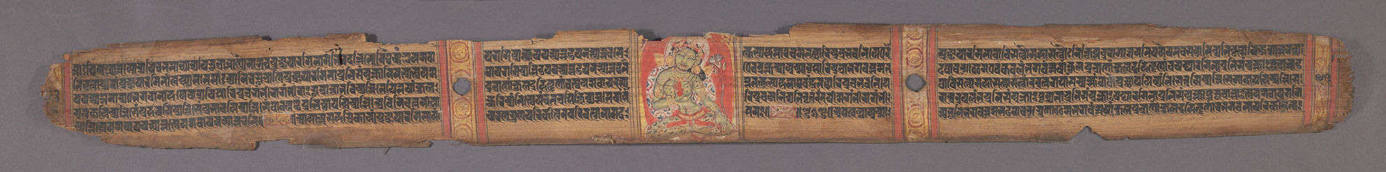 Anonymous - Green Tara, Leaf from a dispersed Ashtasahasrika Prajnaparamita (Perfection of Wisdom) Manuscript - 1986.25.1 - Metropolitan Museum of Art