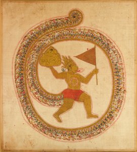 Anonymous - Hanuman Bearing the Mountaintop with Medicinal Herbs - 57.70.6 - Metropolitan Museum of Art