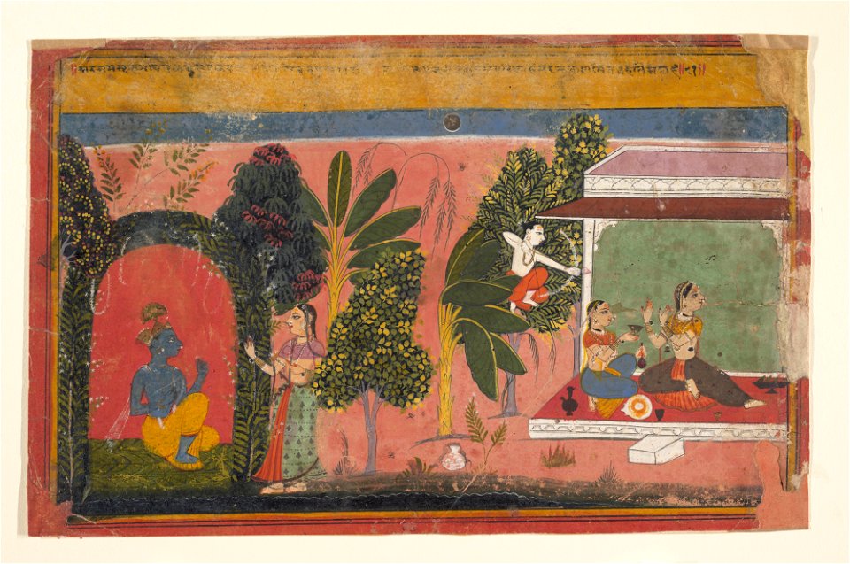 Anonymous - Kama Aims His Bow at Radha, Page From a Dispersed Gita Govinda (Loves of Krishna) - 1975.409.3 - Metropolitan Museum of Art