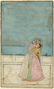 Anonymous - Krishna and Radha on a Terrace - 1972.351 - Arthur M. Sackler Museum