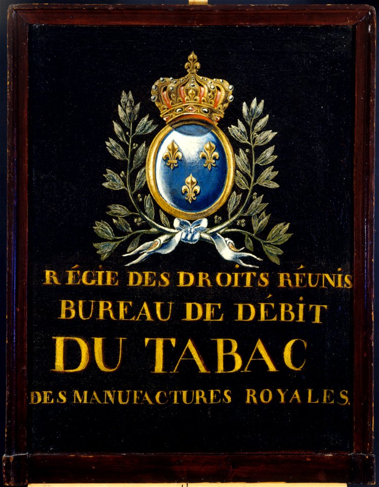 Anonymous - La Régie des droits réunis. Enseigne d'un bureau de tabac des Manufactures royales. Paris - EN37 - Musée Carnavalet
