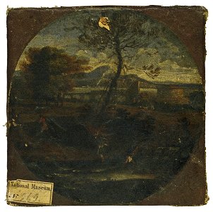 Anonymous - Landscape with rest on flight into Egypt - NM 7267 - Nationalmuseum. Free illustration for personal and commercial use.