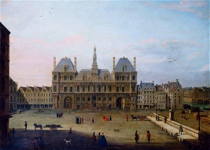 Anonymous - L'Hôtel de Ville et la place de Grève, vers 1720 - P669 - Musée Carnavalet