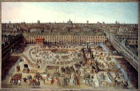 Anonymous - Le Roman des chevaliers de la gloire, grand carrousel donné du 5 au 7 avril 1612, à l'occasion du mariage de Louis XIII avec Anne d'Autriche, place Royale - P50 - Musée Carnavalet