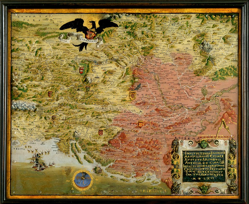 Anonymous - Landkarte der habsburgischen Erblande mit Kompaß (Karte des österreichisch-türkischen Kriegsschauplatzes) - KK 3020 - Kunsthistorisches Museum