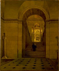 Anonymous - Le grand escalier du Louvre, vers 1840 - P422 - Musée Carnavalet
