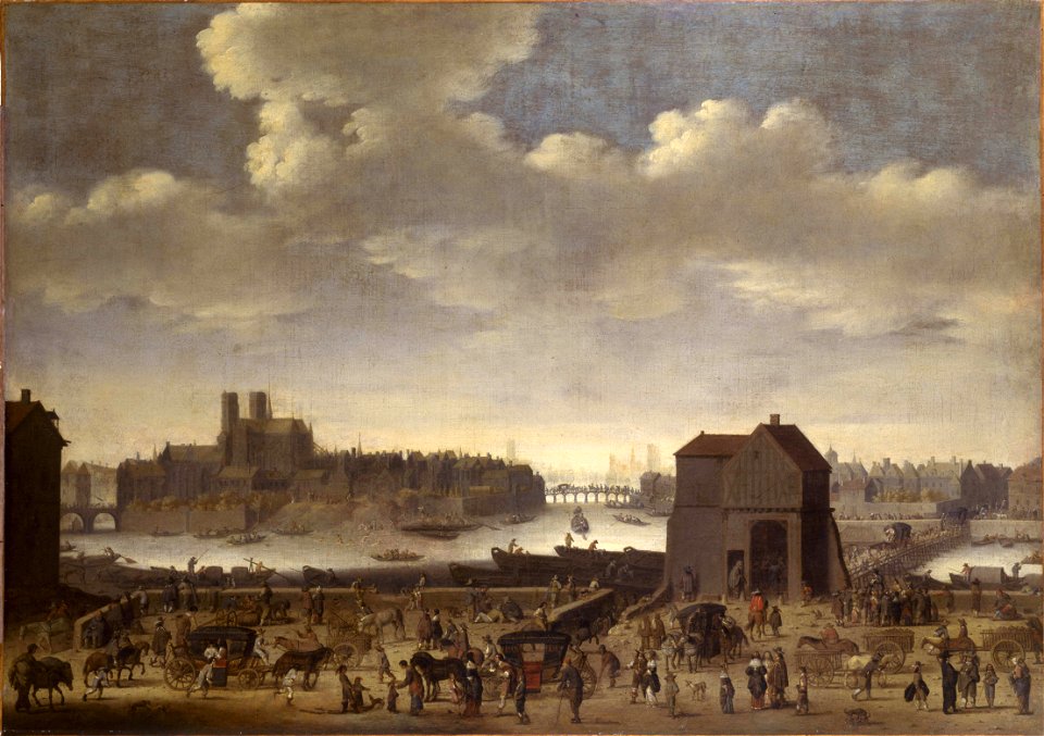 Anonymous - Le quai et le pont de la Tournelle, vers 1646 - P624 - Musée Carnavalet