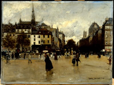 Anonymous - Le boulevard du Palais, vu de la place Saint-Michel - P1416 - Musée Carnavalet
