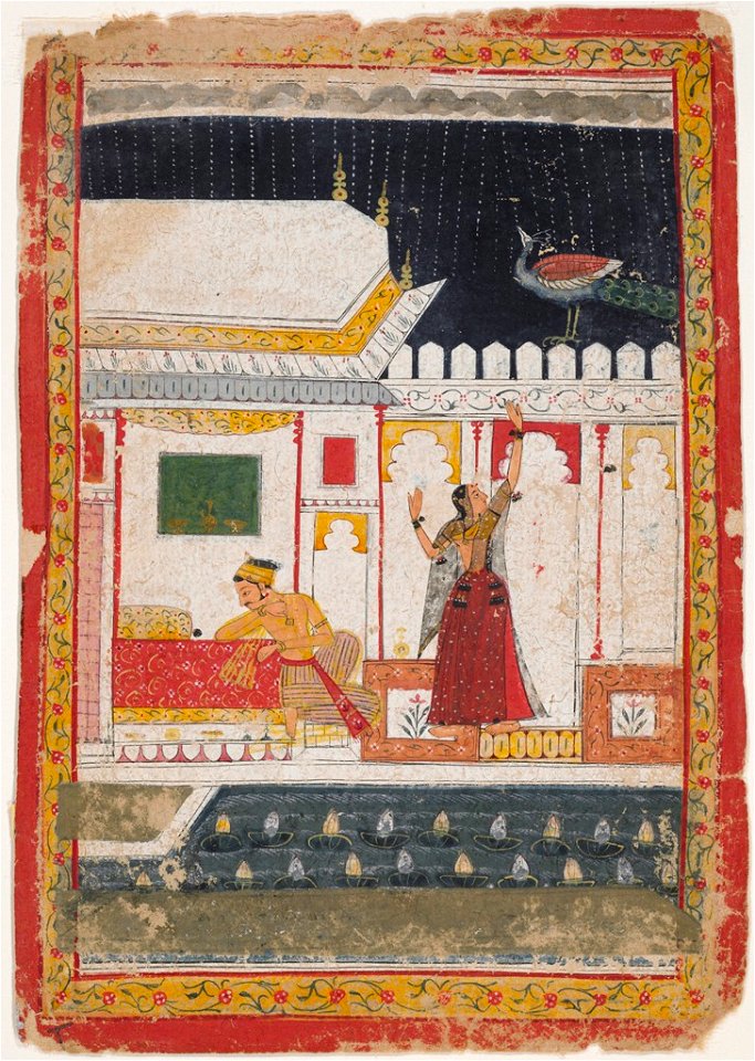 Anonymous - Madhumadhavi Ragini, Illustration from a Ragamala (Garland of Melodies) Series - 1973.158 - Arthur M. Sackler Museum