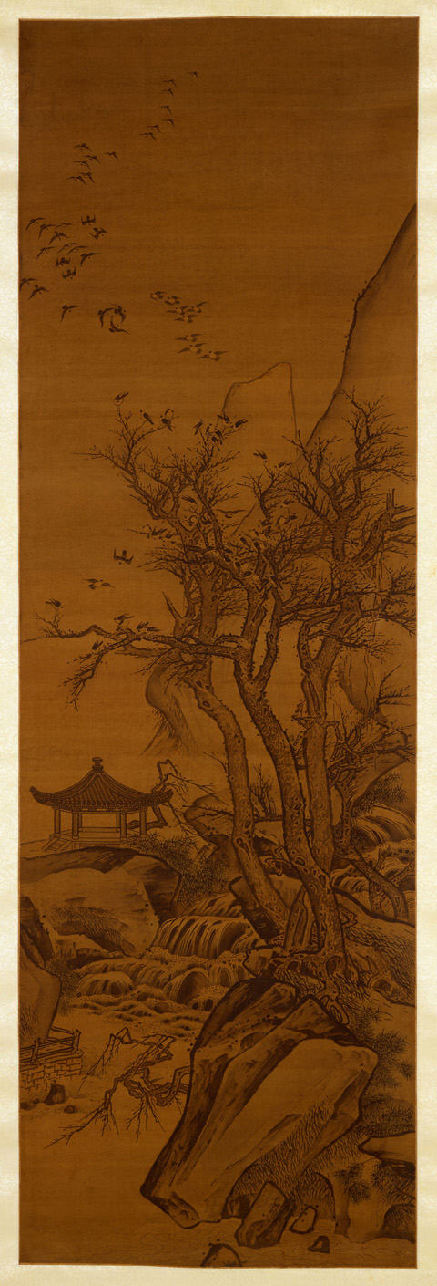 Anonymous - Magpies Gathering in a Grove by a Pavilion - 13.220.11 - Metropolitan Museum of Art