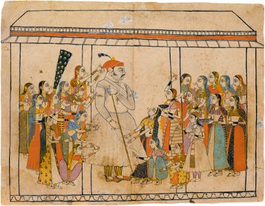 Anonymous - Maharaja Raj Singh Adored by His Ladies - 2002.65a, b - Metropolitan Museum of Art