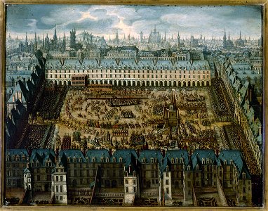 Anonymous - Le Roman des chevaliers de la gloire, grand carrousel donné place Royale (actuelle place des Vosge - P661 - Musée Carnavalet