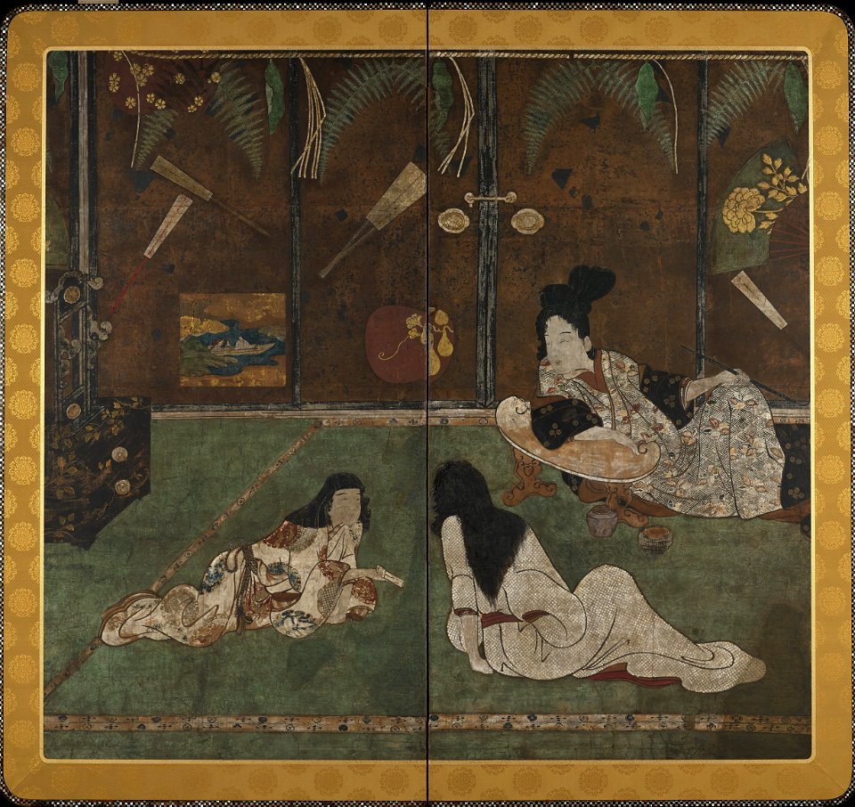Anonymous - Messenger Delivering a Letter (Fumitsukai byōbu-e 文使い屏風絵) - y1964-50 - Princeton University Art Museum