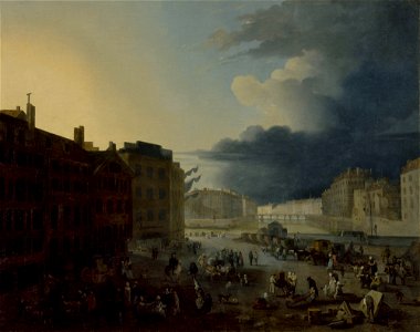 Anonymous - Le pont Rouge et les pointes des îles Saint-Louis et de la Cité, vus du port au blé - P314 - Musée Carnavalet