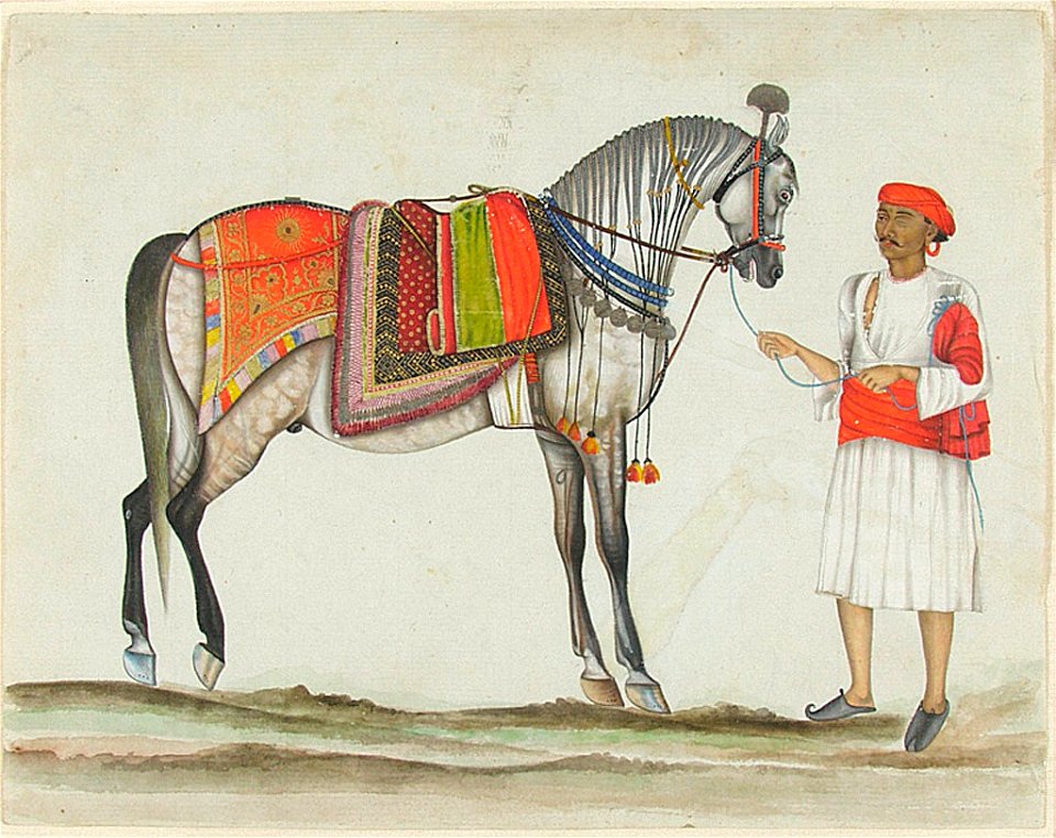 Anonymous - Maharaja Ranjit Singh's Horse with a One-Eyed Groom - 2009.202.215 - Arthur M. Sackler Museum