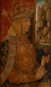 Anonymous - Maximilian I. (1459-1519), Bildnis in halber Figur mit der Martinswand - GG 2599 - Kunsthistorisches Museum