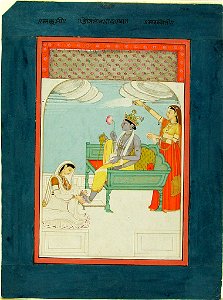 Anonymous - Narayana Enthroned with Lakshmi and Sarasvati - 1971.128 - Arthur M. Sackler Museum