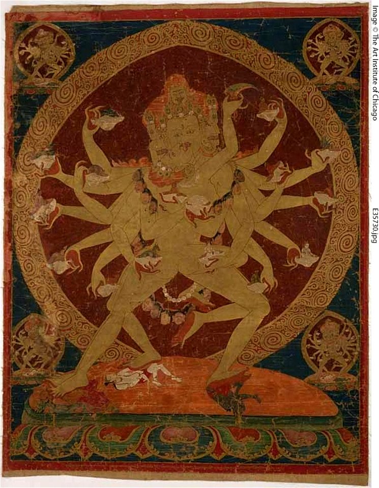 Anonymous - Painted Banner (Thangka) of Skull-Cup Bearing (Kapâladhara) Hevajra - 1997.547 - Art Institute of Chicago