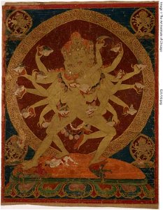 Anonymous - Painted Banner (Thangka) of Skull-Cup Bearing (Kapâladhara) Hevajra - 1997.547 - Art Institute of Chicago