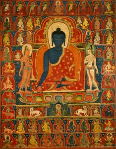Anonymous - Painted Banner (Thangka) with the Medicine Buddha (Bhaishajyaguru) - 1996.29 - Art Institute of Chicago
