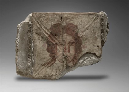 Anonymous - Painted Tile with Face - 1933.267 - Yale University Art Gallery