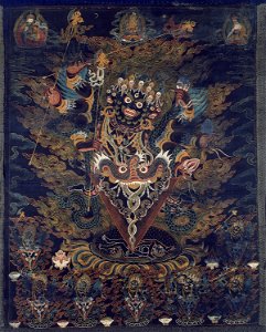 Anonymous - Painted Banner (Thangka) with Guru Dragpur, a Wrathful Form of Padmasambhava - 1996.85 - Art Institute of Chicago