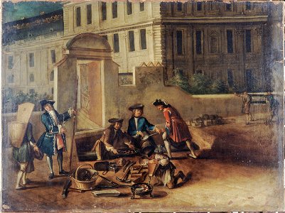Anonymous - Plombiers et gardes à la porte des Tuileries, vers 1730. - P676 - Musée Carnavalet