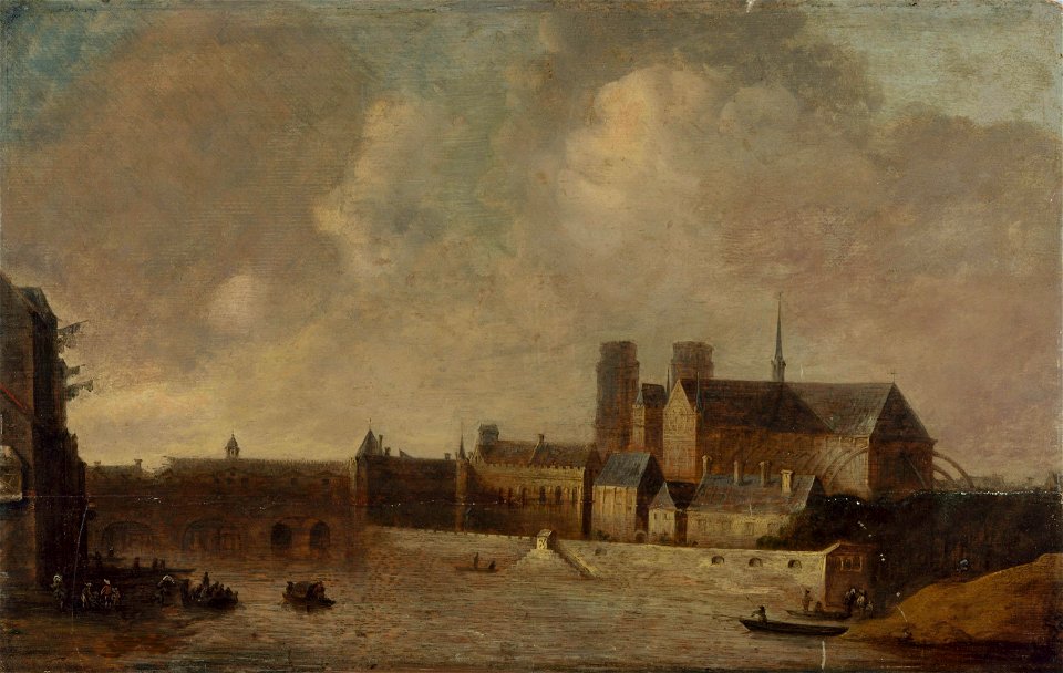Anonymous - Notre-Dame et l'Archevêché, vus du quai de la Tournelle, vers 1640 - P659 - Musée Carnavalet