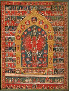 Anonymous - Painted Banner (Thangka) of the Avalokiteshvara Incarnation of the Rain God Rato Matsyendranatha - 1995.201 - Art Institute of Chicago