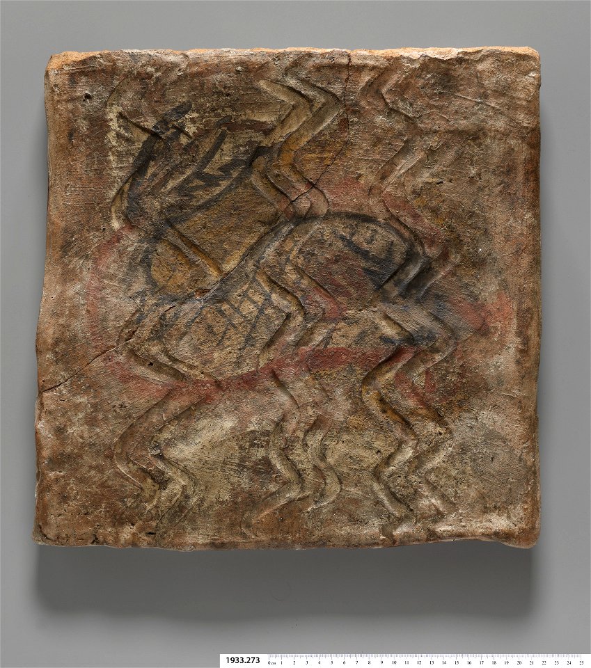 Anonymous - Painted Tile with Fish - 1933.273 - Yale University Art Gallery