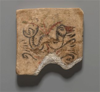 Anonymous - Painted Tile with Sea Monster - 1933.275 - Yale University Art Gallery