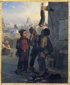Anonymous - Petits ramoneurs se désaltérant à l'eau d'une pompe, vers 1830 - P1534 - Musée Carnavalet