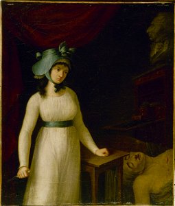Anonymous - Portrait de Charlotte Corday (1768-1793) au moment où elle vient d'assassiner Marat - P415 - Musée Carnavalet