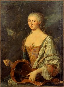 Anonymous - Portrait de femme jouant de la vielle (vers 1740). - P681 - Musée Carnavalet