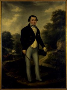 Anonymous - Portrait d'Alexandre Pérumon (1815-1886), en tenue de cavalier, au bois de Boulogne - P1673 - Musée Carnavalet