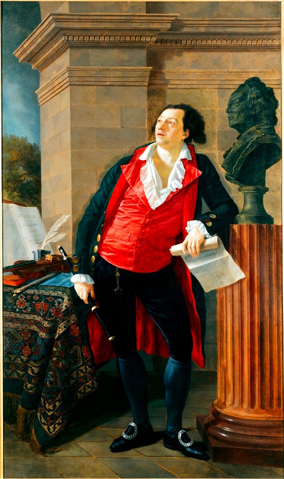 Anonymous - Portrait du citoyen Hesmart, négociant en draps et militaire, devant un buste de Gluck - P943 - Musée Carnavalet