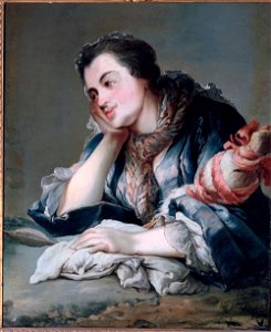 Anonymous - Portrait d'une femme tenant une quenouille (vers 1740). - P687 - Musée Carnavalet