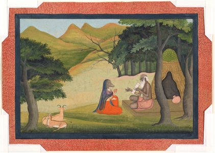 Anonymous - Queen Choladevi Before the Hermit-Sage Angiras, Page from a Dispersed Vrataraja, (King of Vratas, Rites Undertaken to Fulfill a Vow) - 1979.514 - Metropolitan Museum of Art