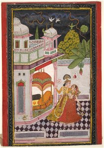 Anonymous - Ragini Desi Megh, an illustration from a Ragamala serie - 2001.138.18 - Yale University Art Gallery