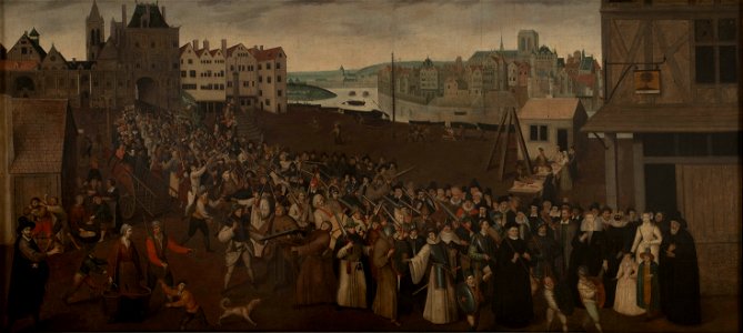 Anonymous - Procession de la Ligue sur la place de Grève. - P262 - Musée Carnavalet