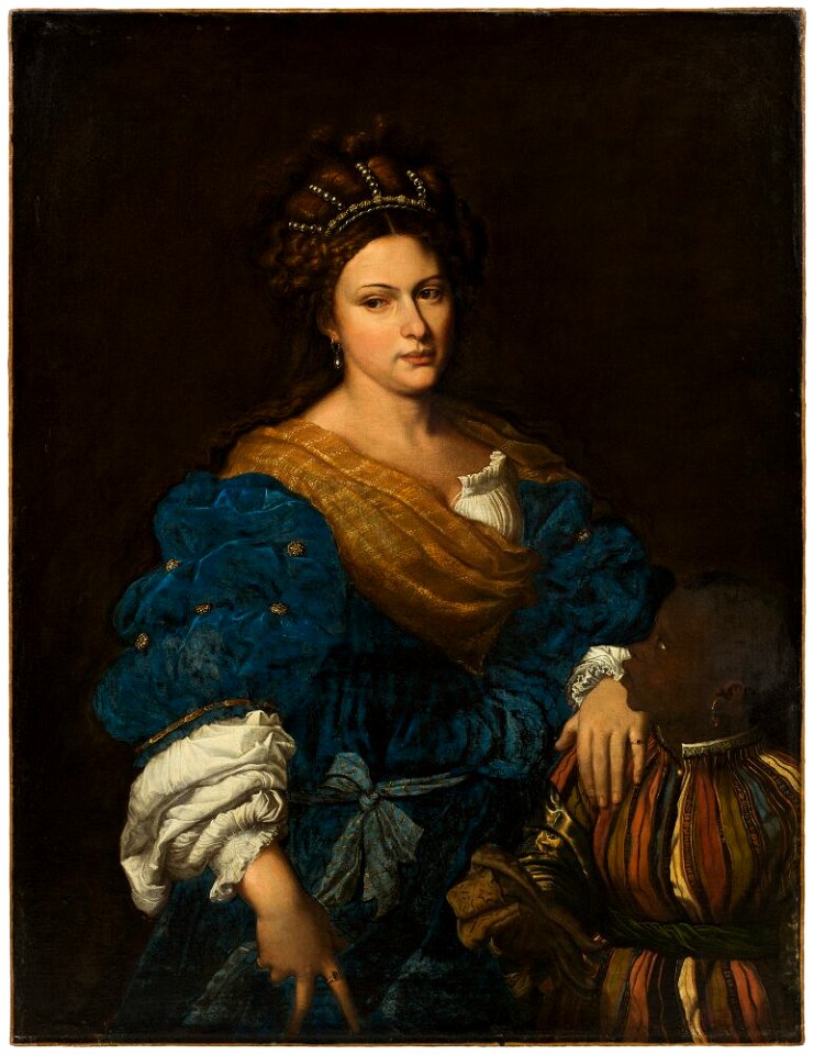 Anonymous - Portrait of Laura Dianti (dead 1573) and a Young Page - NM 202 - Nationalmuseum